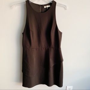 Halston Heritage Skirt Overlay Cutout Mini Dress